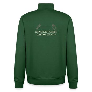 Christian Teacher, Faith-Based - Unisex Organic Zip Sweatshirt by Stanley/Stella - bottle green - Back - AI Model Male 185 dark (185cm)