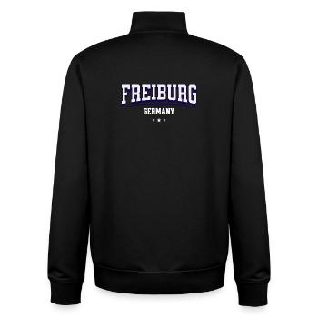 Collège de Fribourg, Allemagne Design - Sweat zippé unisexe en coton bio Stanley/Stella - noir - Dos - AI Model Male 185 light (185cm)