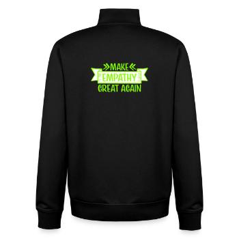 Rendre l’empathie grande à nouveau Déclaration politique Espoir - Sweat zippé unisexe en coton bio Stanley/Stella - noir - Dos - AI Model Male 185 light (185cm)