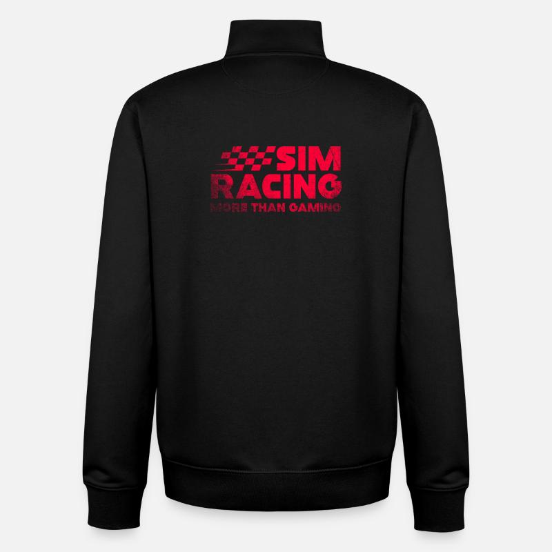 Sim Racing Neon-Kariertes Logo - Unisex Organic Zip Sweatshirt von Stanley/Stella - Schwarz