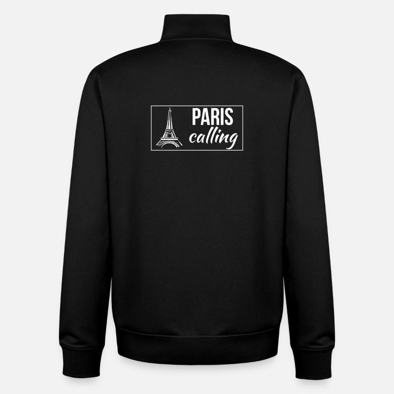 Paris Calling - Unisex Organic Zip Sweatshirt by Stanley/Stella - black
