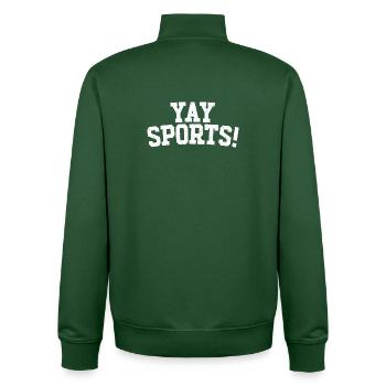 Yay Sports – Fan de sport sans méfiance (femmes) - Sweat zippé unisexe en coton bio Stanley/Stella - vert bouteille - Dos - AI Model Male 185 dark (185cm)