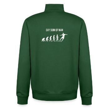 Fußball Evolution - Retro Soccer Spieler Design - Unisex Organic Zip Sweatshirt von Stanley/Stella - Flaschengrün - Hinten - AI Model Male 185 dark (185cm)