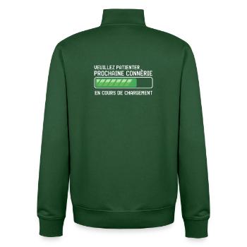 Cadeau fête des pères Homme Humour Papa Anniversai - Sweat zippé unisexe en coton bio Stanley/Stella - vert bouteille - Dos - AI Model Male 185 dark (185cm)
