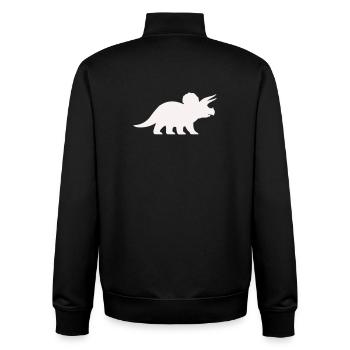 Triceratops Silhouette – Minimal-Dino - Unisex Organic Zip Sweatshirt von Stanley/Stella - Schwarz - Hinten - AI Model Male 185 light (185cm)