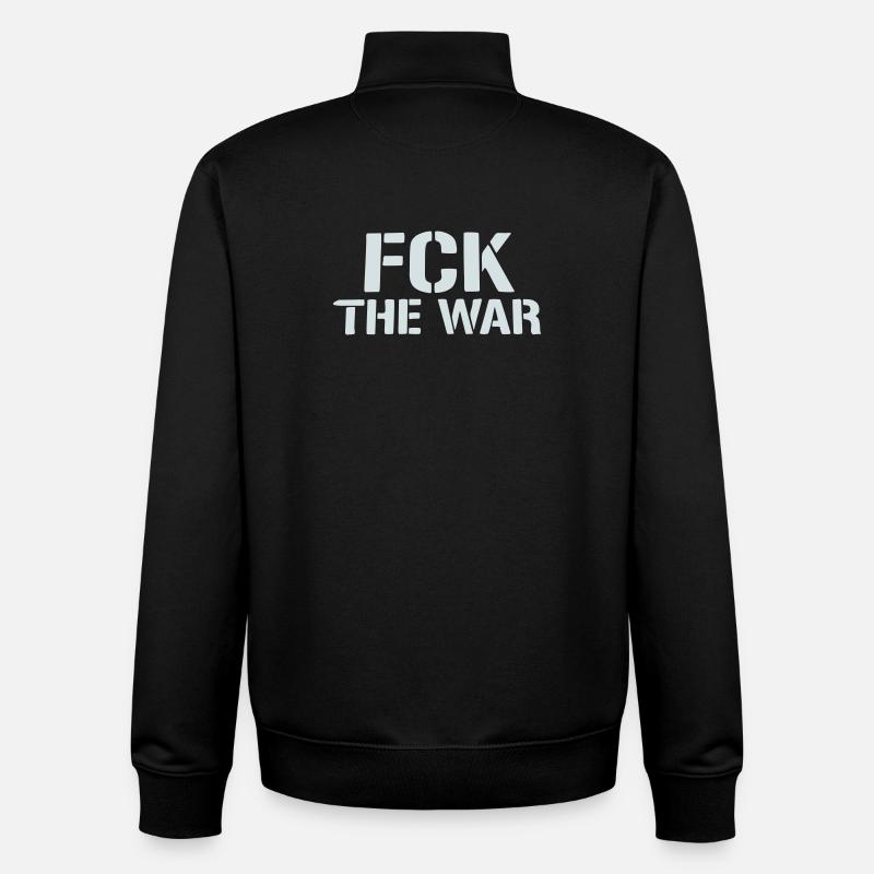 Peaceful Protest Stencil - Unisex Organic Zip Sweatshirt by Stanley/Stella - black