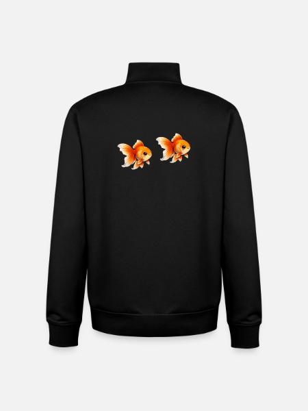 Two Goldfish Pairs Illustration - Unisex Organic Zip Sweatshirt by Stanley/Stella - black