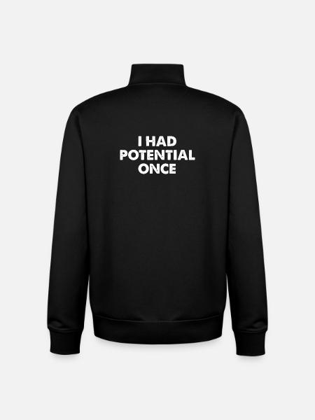 J’avais du potentiel autrefois - Sweat zippé unisexe en coton bio Stanley/Stella - noir