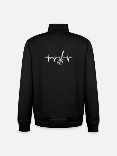 Violin heartbeat - Unisex Organic Zip Sweatshirt by Stanley/Stella - black