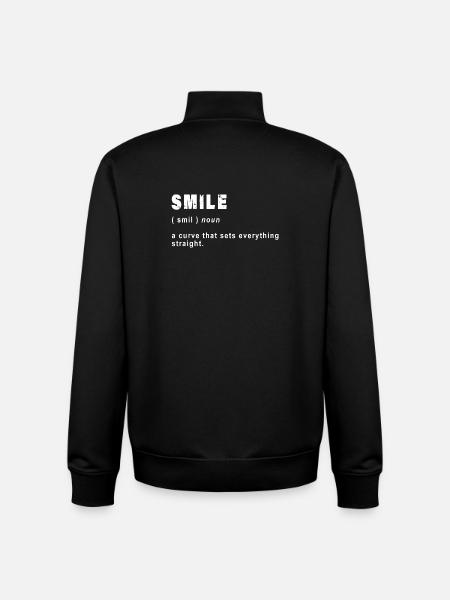 smile funny definition - Unisex Organic Zip Sweatshirt by Stanley/Stella - black