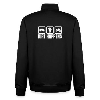 Dirt Happens - Unisex Organic Zip Sweatshirt by Stanley/Stella - black - Back - AI Model Male 185 light (185cm)
