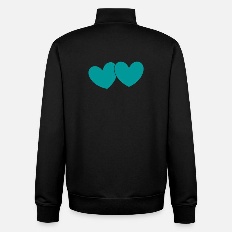 Saint-Valentin, Saint-Valentin, Saint-Valentin - Sweat zippé unisexe en coton bio Stanley/Stella - noir