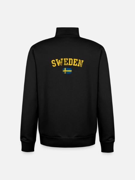 Sweden Bold Brush Flag Tee - Unisex Organic Zip Sweatshirt by Stanley/Stella - black
