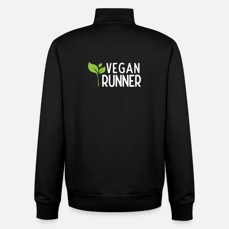 Coureur végétalien - Sweat zippé unisexe en coton bio Stanley/Stella - noir