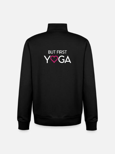 But First Yoga - Unisex Organic Zip Sweatshirt by Stanley/Stella - black