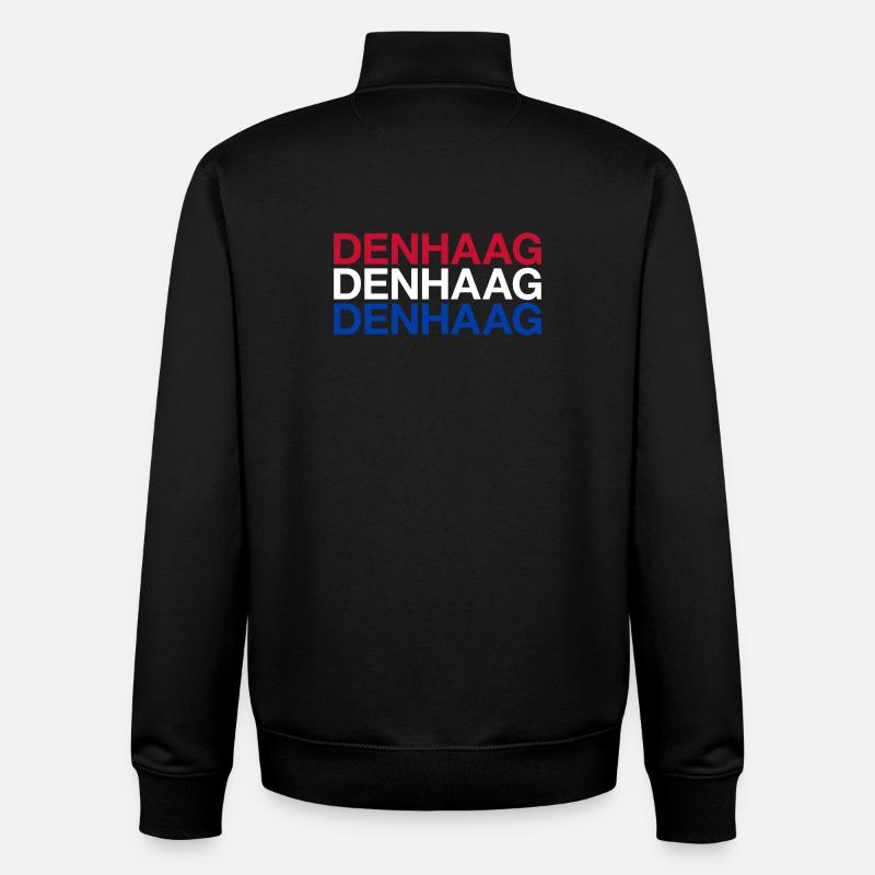 DEN HAAG Pays-Bas Drapeau néerlandais - Sweat zippé unisexe en coton bio Stanley/Stella - noir