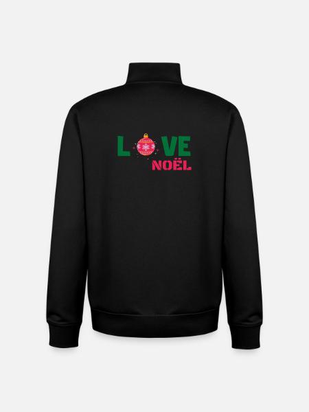 Love Noël - Sweat zippé unisexe en coton bio Stanley/Stella - noir