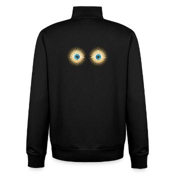 Goldene Augen mit strahlend blauen Pupillen - Unisex Organic Zip Sweatshirt von Stanley/Stella - Schwarz - Hinten - AI Model Male 185 light (185cm)