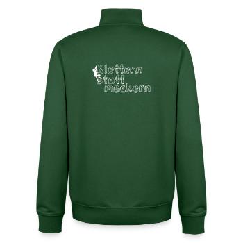climb instead of complain - Unisex Organic Zip Sweatshirt by Stanley/Stella - bottle green - Back - AI Model Male 185 dark (185cm)