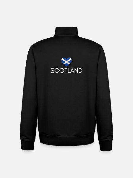 Cœur avec drapeau écossais, fierté écossaise - Sweat zippé unisexe en coton bio Stanley/Stella - noir