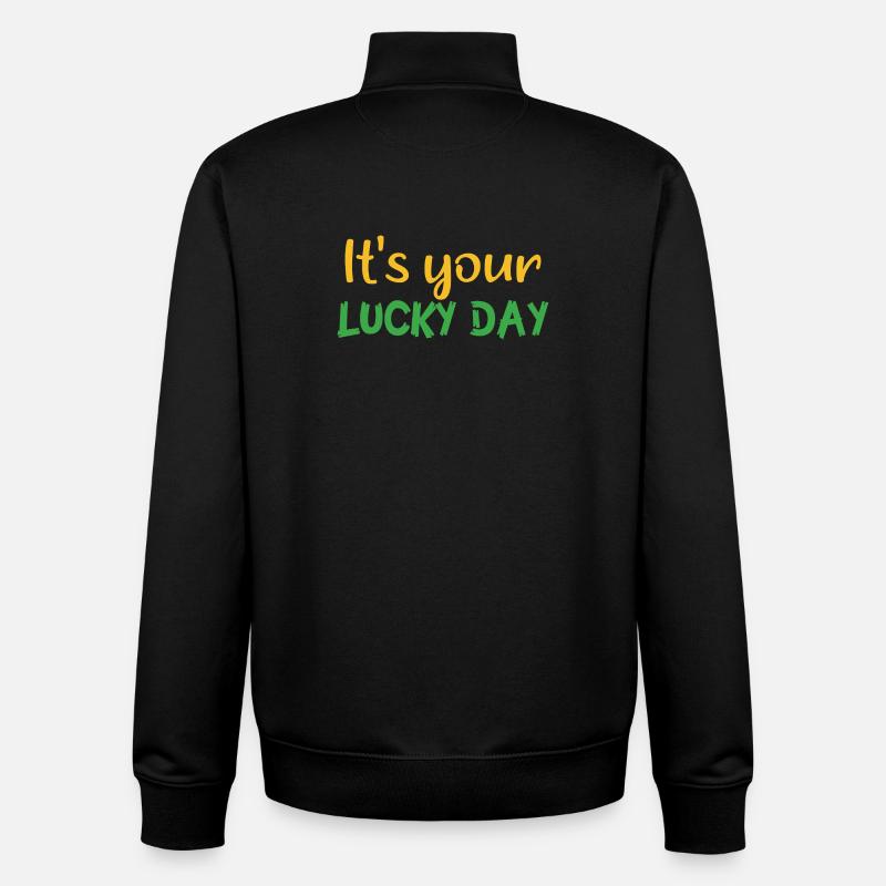 C’est votre jour de chance - Sweat zippé unisexe en coton bio Stanley/Stella - noir