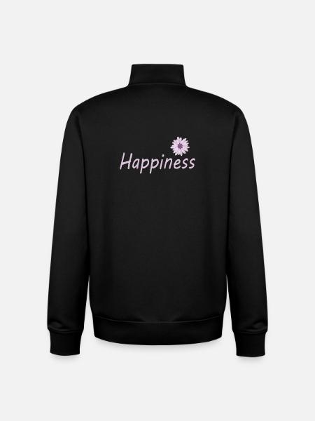 Happiness - Unisex Organic Zip Sweatshirt by Stanley/Stella - black