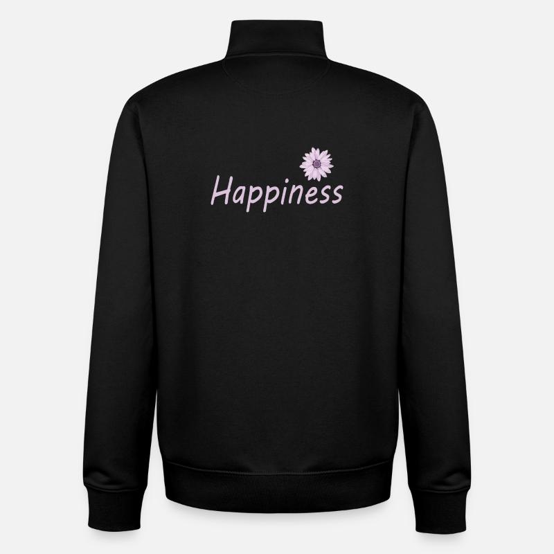 Bonheur - Sweat zippé unisexe en coton bio Stanley/Stella - noir