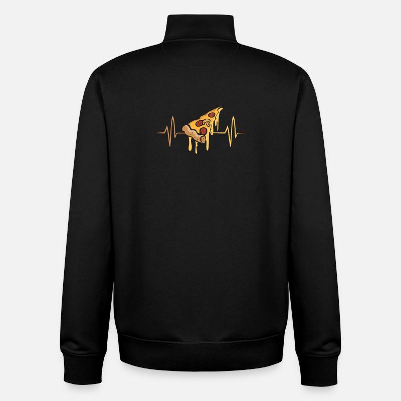 Pizza Puls Herzschlag - Unisex Organic Zip Sweatshirt von Stanley/Stella - Schwarz