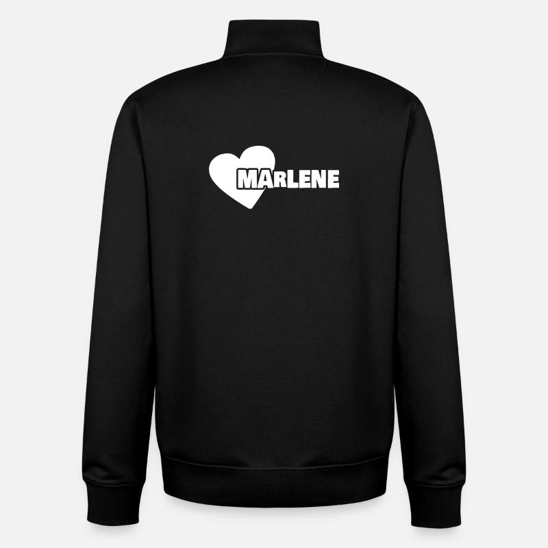 Prénom Marlene - Sweat zippé unisexe en coton bio Stanley/Stella - noir