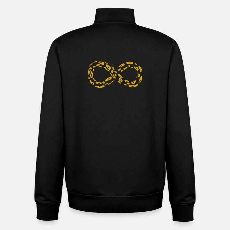 Leopard Infinity Loop (alternate) - Unisex Organic Zip Sweatshirt by Stanley/Stella - black