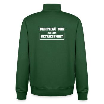 Économiste d’entreprise aussi drôle - Sweat zippé unisexe en coton bio Stanley/Stella - vert bouteille - Dos - AI Model Male 185 dark (185cm)