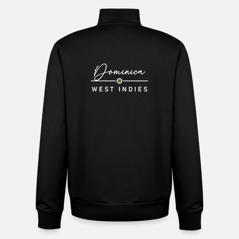 Dominique - Antilles - Caraïbes - Sweat zippé unisexe en coton bio Stanley/Stella - noir