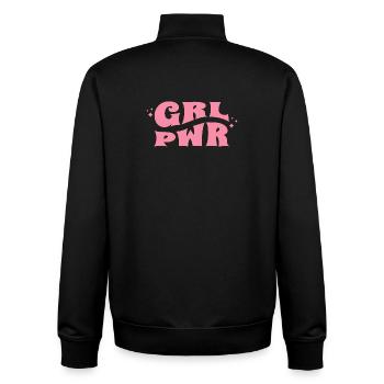 GRL PWR Feminine Style - Unisex Organic Zip Sweatshirt by Stanley/Stella - black - Back - AI Model Male 185 light (185cm)