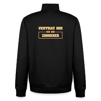 Zimmerer - Unisex Organic Zip Sweatshirt von Stanley/Stella - Schwarz - Hinten - AI Model Male 185 light (185cm)