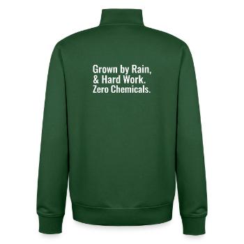 Sustainable Horticulture Sayings Regenerative Agriculture - Unisex Organic Zip Sweatshirt by Stanley/Stella - bottle green - Back - AI Model Male 185 dark (185cm)