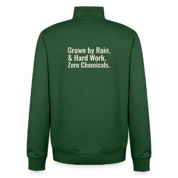 Sustainable Horticulture Sayings Regenerative Farmer - Unisex Organic Zip Sweatshirt by Stanley/Stella - bottle green - Back - AI Model Male 185 dark (185cm)