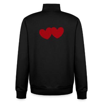 2 rote Herzen Herz rot Geschenk Valentinstag - Unisex Organic Zip Sweatshirt von Stanley/Stella - Schwarz - Hinten - AI Model Male 185 light (185cm)