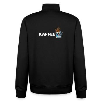 Kaffee Mascot Splash - Unisex Organic Zip Sweatshirt von Stanley/Stella - Schwarz - Hinten - AI Model Male 185 light (185cm)