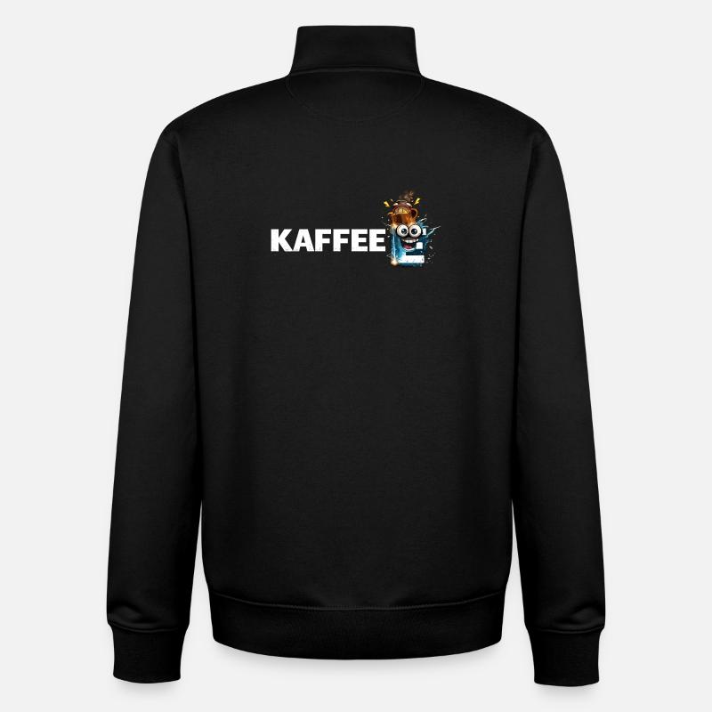Mascotte du café Splash - Sweat zippé unisexe en coton bio Stanley/Stella - noir