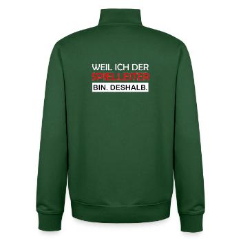 Parce que je suis le maître du jeu, c’est pour ça que j’utilise le RPG - Sweat zippé unisexe en coton bio Stanley/Stella - vert bouteille - Dos - AI Model Male 185 dark (185cm)
