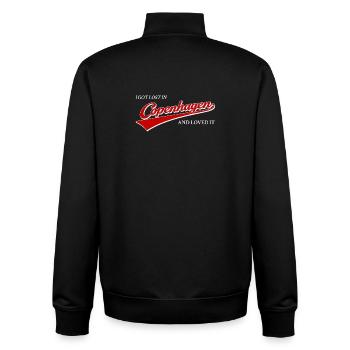 Ich habe mich in Kopenhagen verlaufen und es geliebt - Unisex Organic Zip Sweatshirt von Stanley/Stella - Schwarz - Hinten - AI Model Male 185 light (185cm)