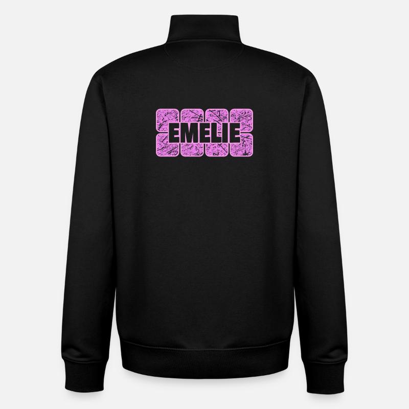 Cadeau pour Emelie - Sweat zippé unisexe en coton bio Stanley/Stella - noir