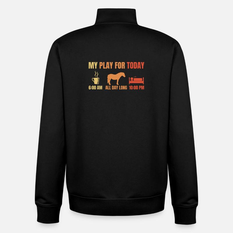 Coffee Horses Sleeping - Unisex Organic Zip Sweatshirt by Stanley/Stella - black