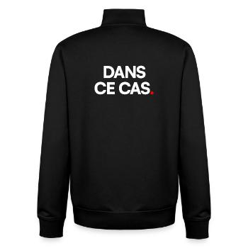 Dans ce cas - Sweat zippé unisexe en coton bio Stanley/Stella - noir - Dos - AI Model Male 185 light (185cm)