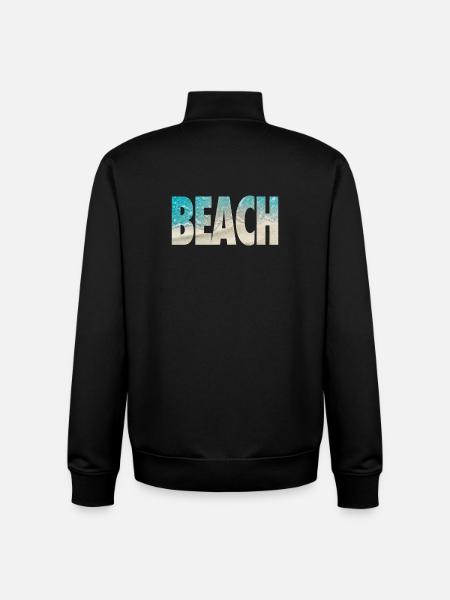 Tropical BEACH Ocean Text Vibe - Unisex Organic Zip Sweatshirt by Stanley/Stella - black