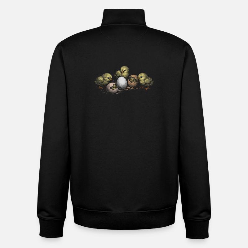 Poussins de poulet - Sweat zippé unisexe en coton bio Stanley/Stella - noir