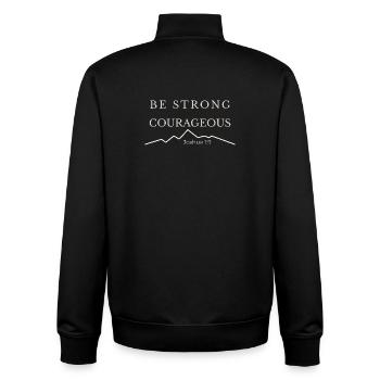 Sei stark und mutig | Josua 1,9 - Unisex Organic Zip Sweatshirt von Stanley/Stella - Schwarz - Hinten - AI Model Male 185 light (185cm)