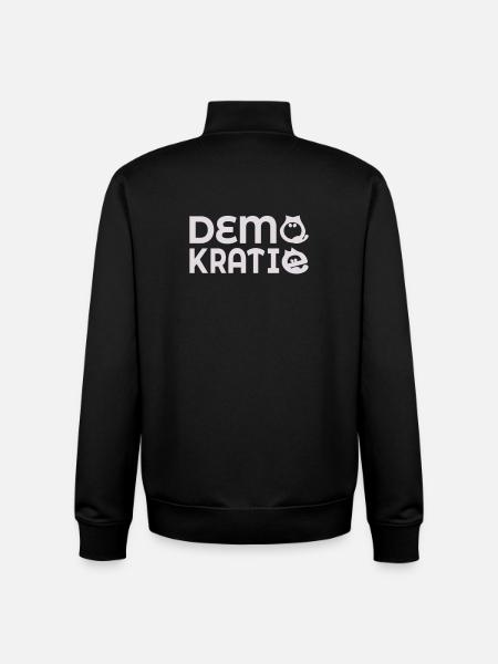 Cat Democracy - Unisex Organic Zip Sweatshirt by Stanley/Stella - black