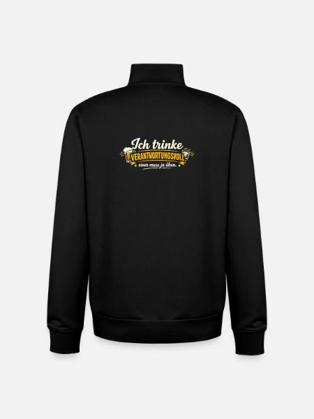 Je bois de façon responsable - Sweat zippé unisexe en coton bio Stanley/Stella - noir