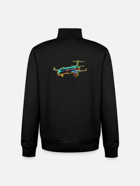 Flugzeug Comic Stil - Unisex Organic Zip Sweatshirt von Stanley/Stella - Schwarz